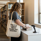 Book Bag, Overdue Library Books Funny Canvas Tote Bag