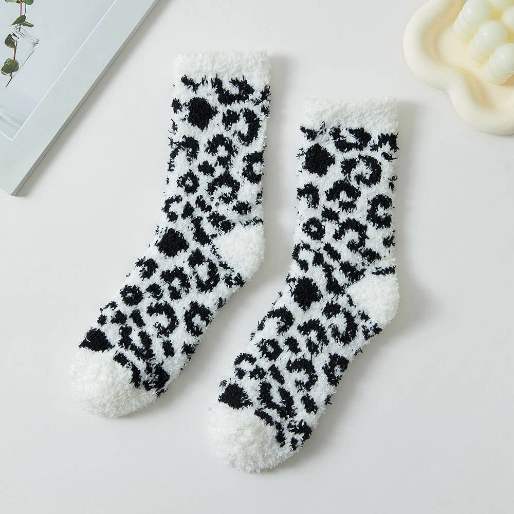 Fuzzy Leopard Socks