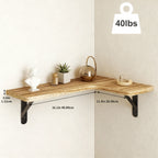 Rustic Corner Floating Shelves Set of 5 – Wall Mounted Wood Shelves