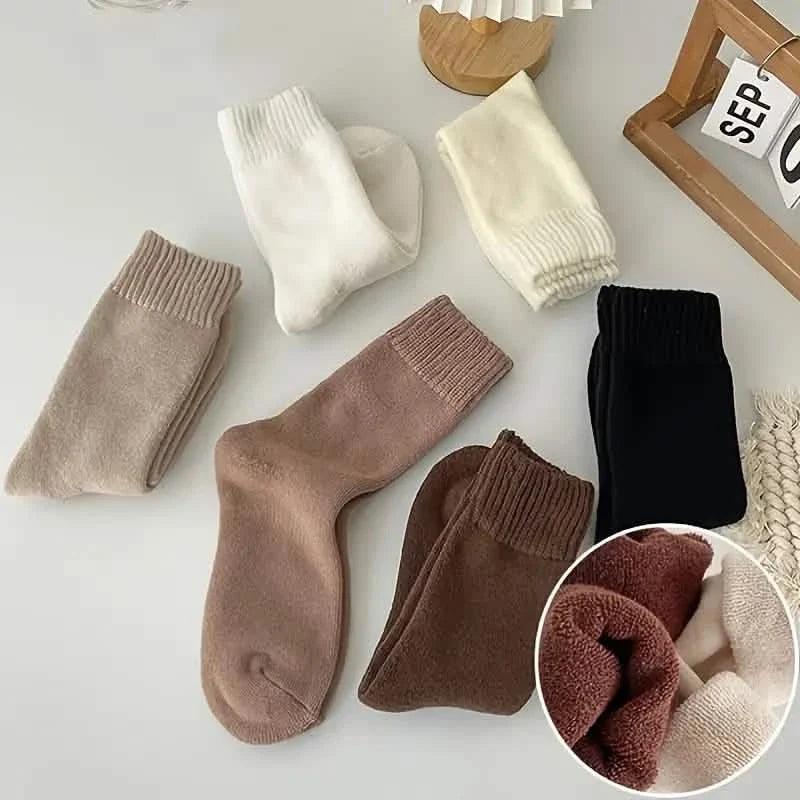 Thick Thermal Socks — Mixed Colors (5-Pair Set)