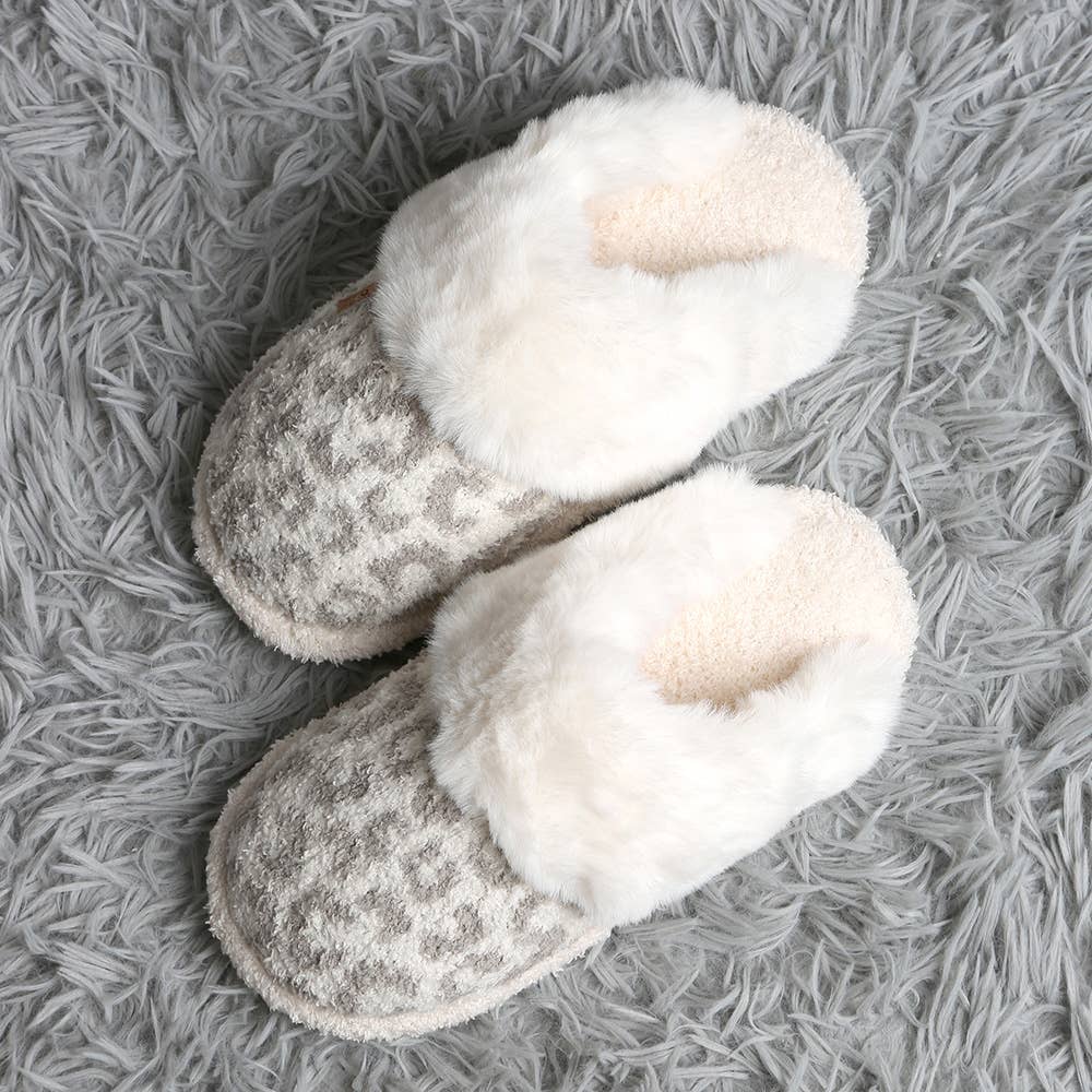 Leopard Faux Fur Indoor Slippers