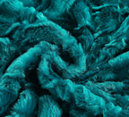 DaDa Bedding Emerald Green Blue Faux Fur Sherpa Throw Blanket