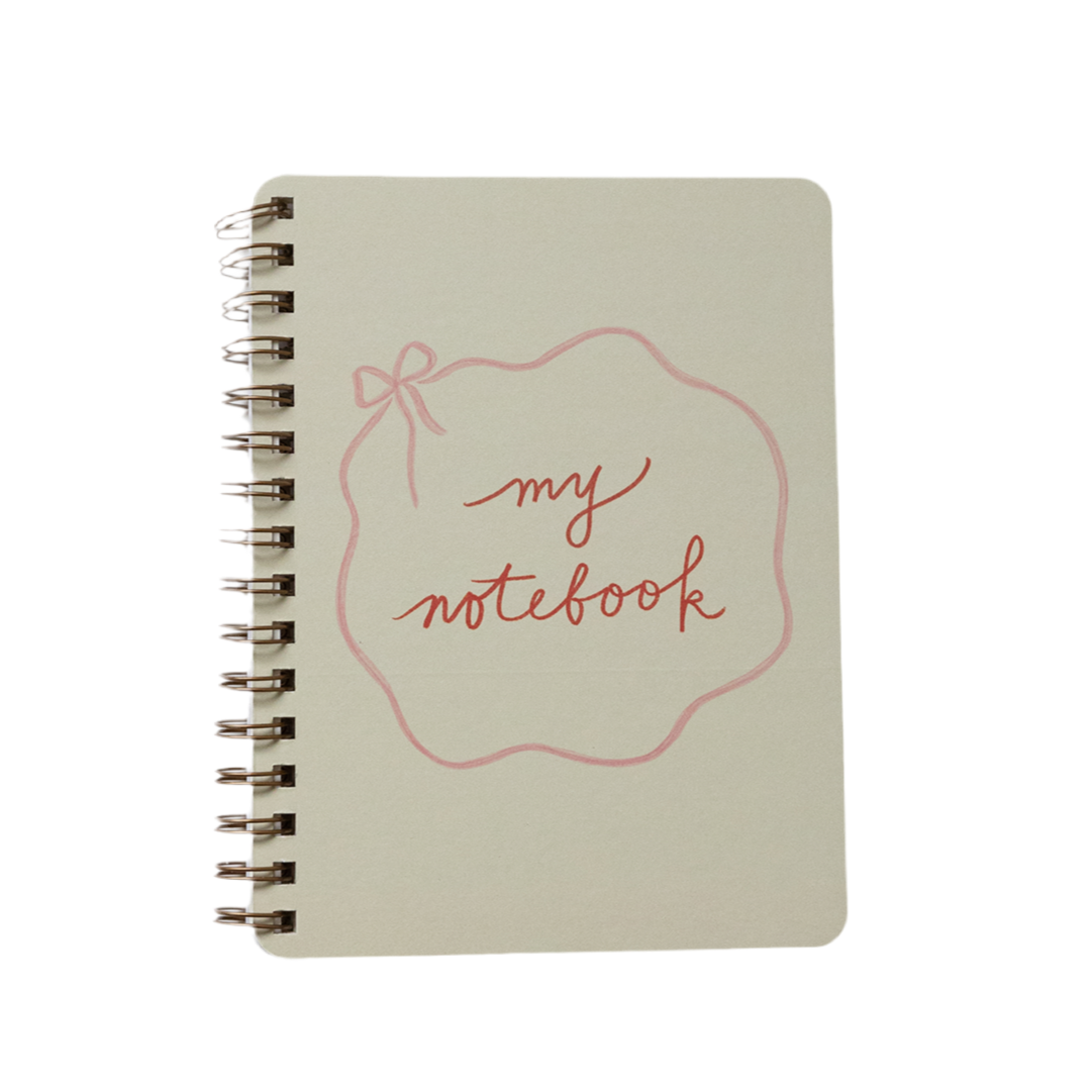 Pink Bow Spiral Journal
