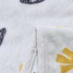 DaDa Bedding Yellow Fleur Floral Fleece Throw Blanket