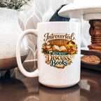 Introverted Book Lover Mug – Colorful Ceramic Coffee Cup with Witty Quote