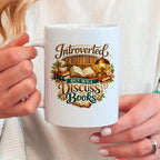 Introverted Book Lover Mug – Colorful Ceramic Coffee Cup with Witty Quote
