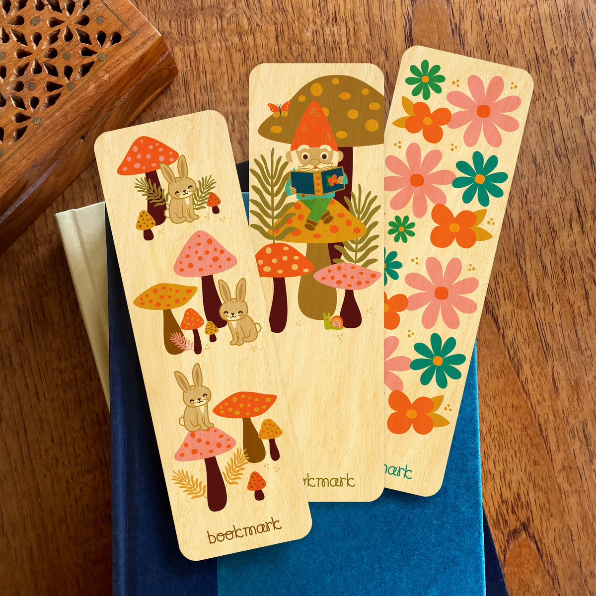 Flowers Wood Bookmark