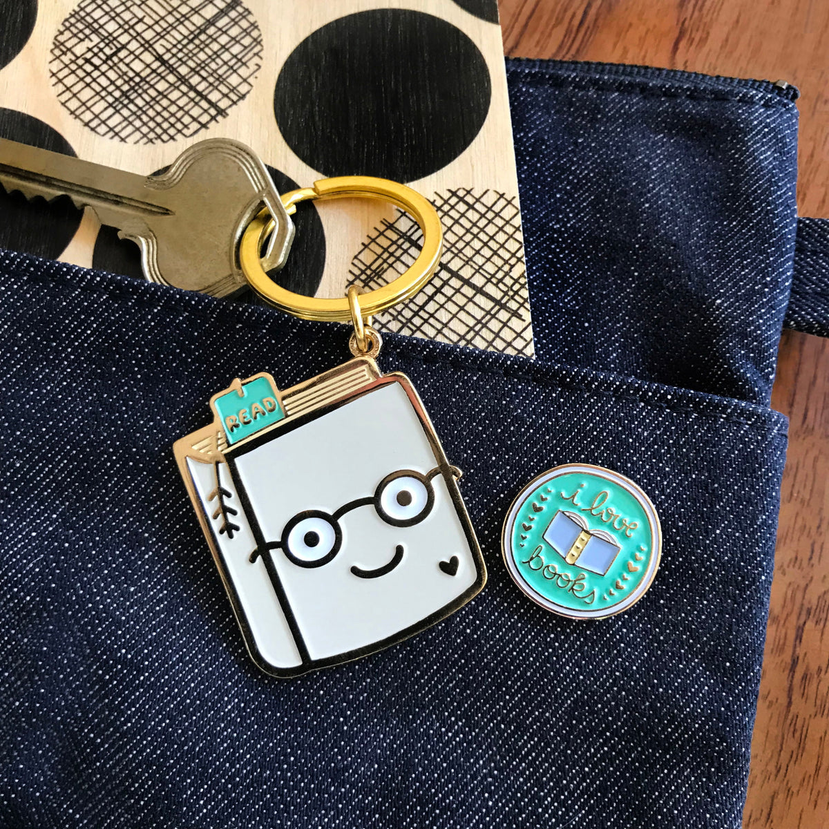 Knowledge is Power Travel Buddies Keychain + Pin Gift Set