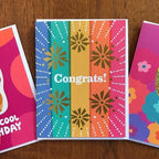 Bright Floral Foil-Stamped Congratulations Card
