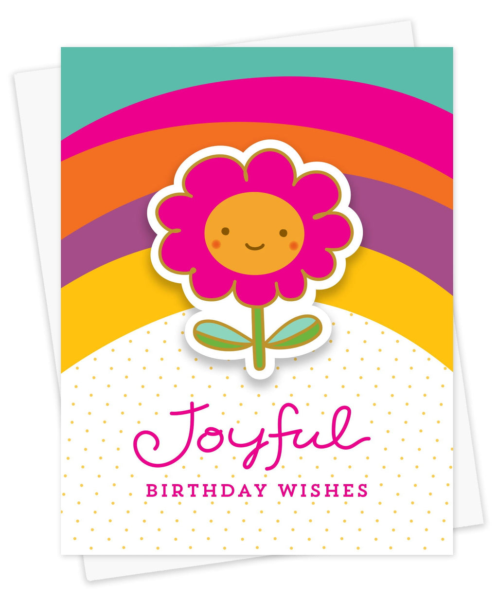 Joyful Flower Sticker Birthday Card