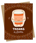 Latte Thanks Sticker Thank You Card