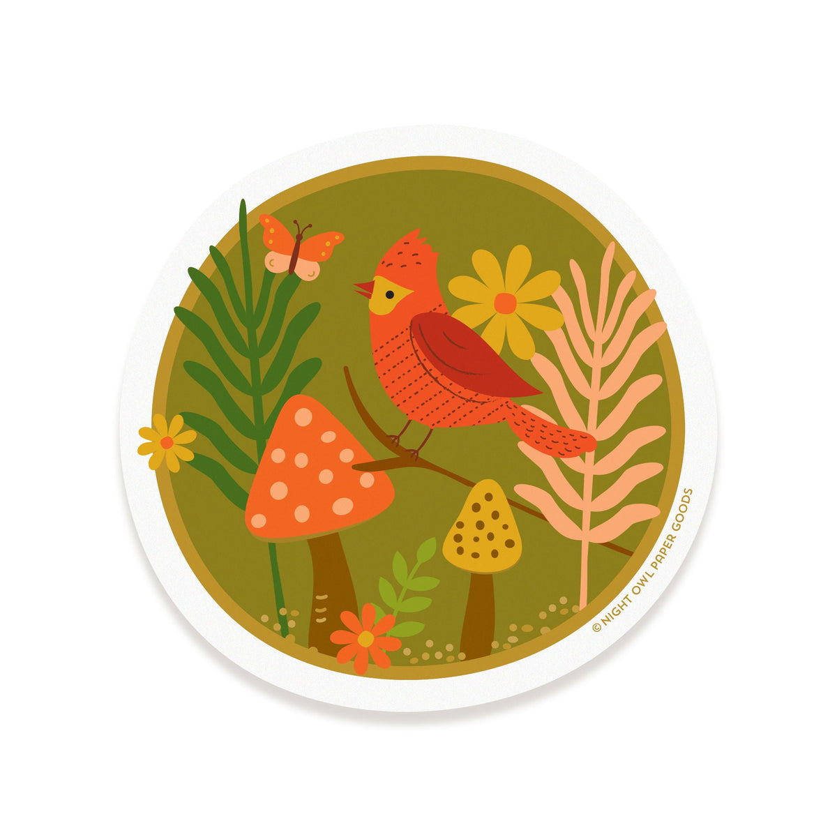 Bird Birthday Sticker Birthday Card